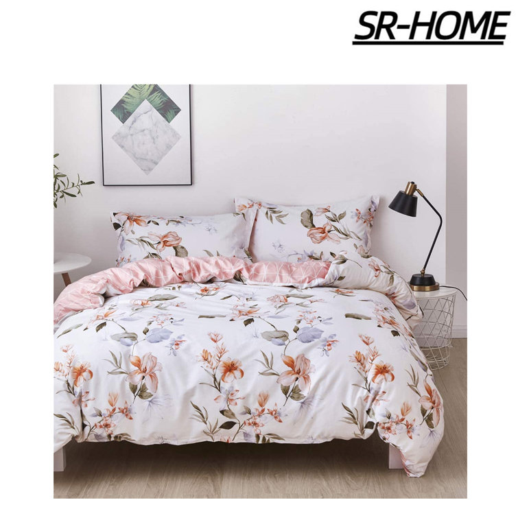 SRHOME Cotton Floral Duvet Cover Set Wayfair Canada